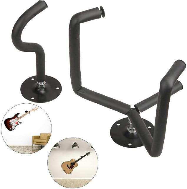 Ukulele Wall Hanger Horizontal Acoustic Guitar Violin Holder Electric Guitar Bass Stand Rack Wall Mount Hook 1set Black Lovely Home Gifts