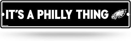 Rico Industries NFL - Letrero de plástico de plástico, 4 x 16 pulgadas, diseño de Philadelphia Eagles It's A Philly Thing, color blanco