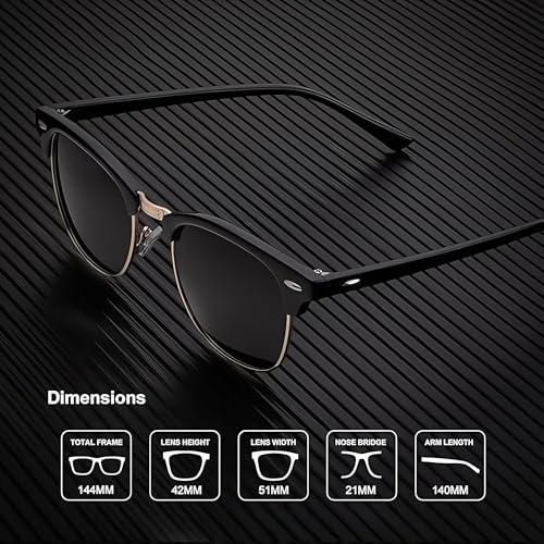 Polarized Sunglasses for Men and Women Mens Womens Sunglasses Semi-Rimless Frame Driving Sun glasses 3 Pack2