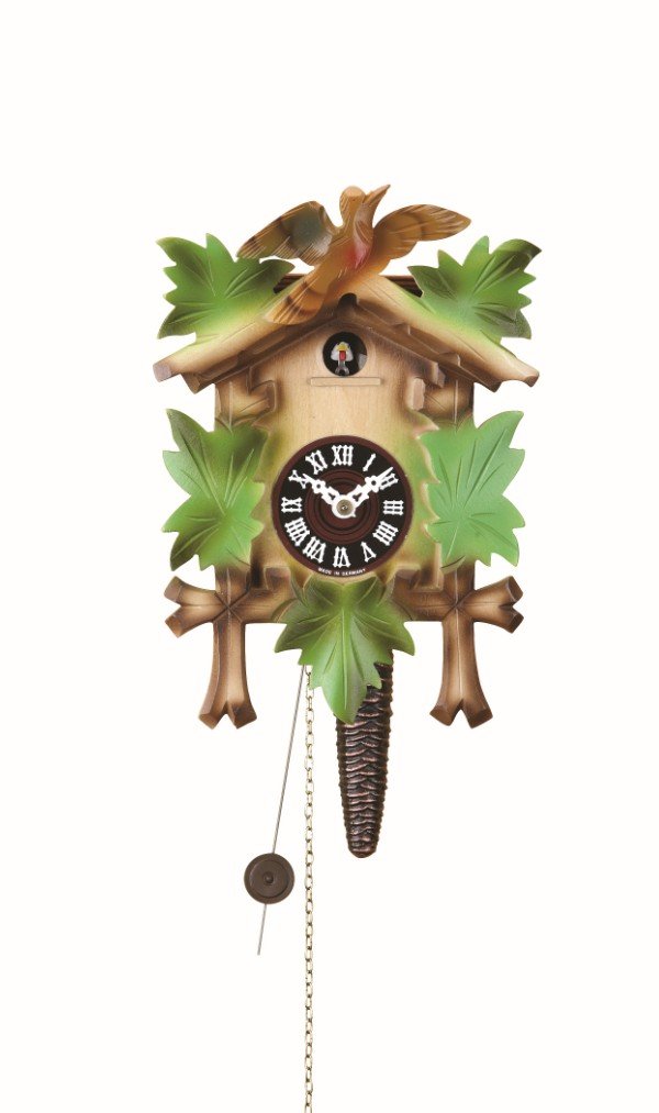 Trenkle Quarter call cuckoo clock with 1-day movement Five leaves, bird TU 619 bunt