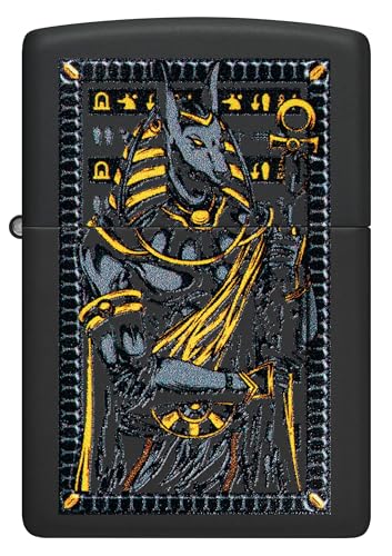 Image of Zippo Anubis Design Black Matte, Pocket Windproof Fuel Refillable Lighter, BIS Certified