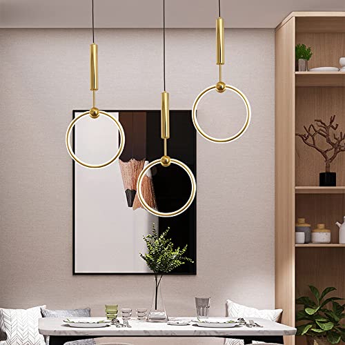 Lámpara de techo para comedor tipo araña moderna con aro dorado ideal para isla de cocina 3