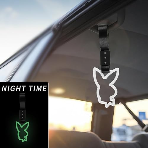 Miniatura 8 de Q1-TECH, JDM Tsurikawa, anillo japonés para tren de metro, autobús, automóvil, mango con forma de conejo, correa de mano, anillos de advertencia