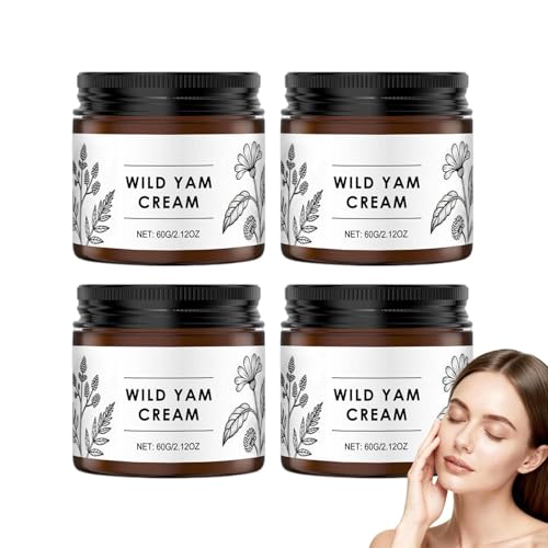 Wilderglow Wild Yam para el equilibrio hormonal, crema de ñame salvaje para mujeres y hombres, bálsamo corporal con vitamina E para piel seca, equilibrio hormonal loción corporal para piel seca, cara