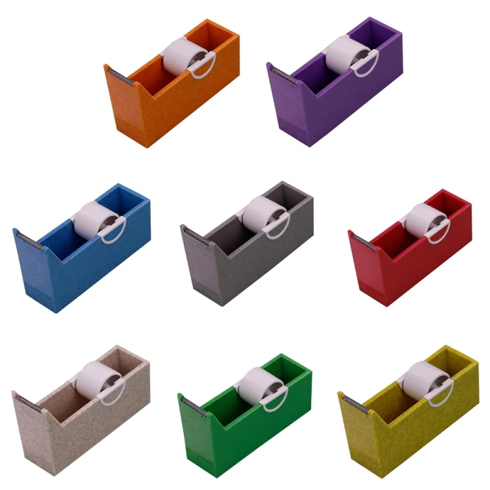 Dispenser di Nastro Adesivo Dispenser di Nastro Adesivo con taglierina per Nastro Dispenser di Nastro Adesivo per Ufficio Pad Antiscivolo per la casa Ricaricabile (Blu)
