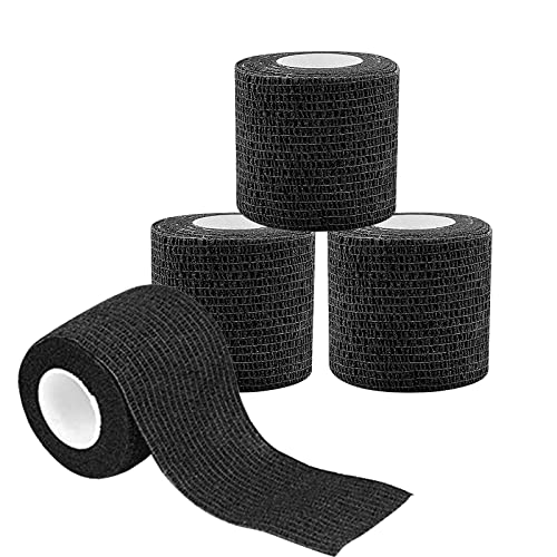 PEPAX 4 piezas de vendaje autoadhesivo cinta de agarre funda de agarre de 2 "× 5 yardas vendaje cohesivo autoadhesivo tubo de agarre para máquinas de plumas Cover