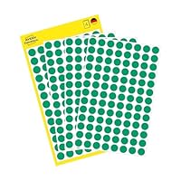 AVERY Zweckform 3012 selbstklebende Markierungspunkte 416 Stück (Ø8mm, Klebepunkte auf 4 Bogen, Punktaufkleber zur Farbcodierung, runde Aufkleber für Kalender, Planer und zum Basteln, Papier) grün