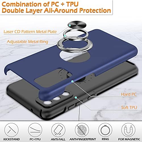 Pilaru for Samsung Galaxy S20 FE 4G/5G Case,[Upgraded Shockproof Airbag] Galaxy S20 FE 4G/5G Cover with Ring Holder Tough Protective Silicone Bumper Armour Phone Case for Samsung Galaxy S20 FE,Blue