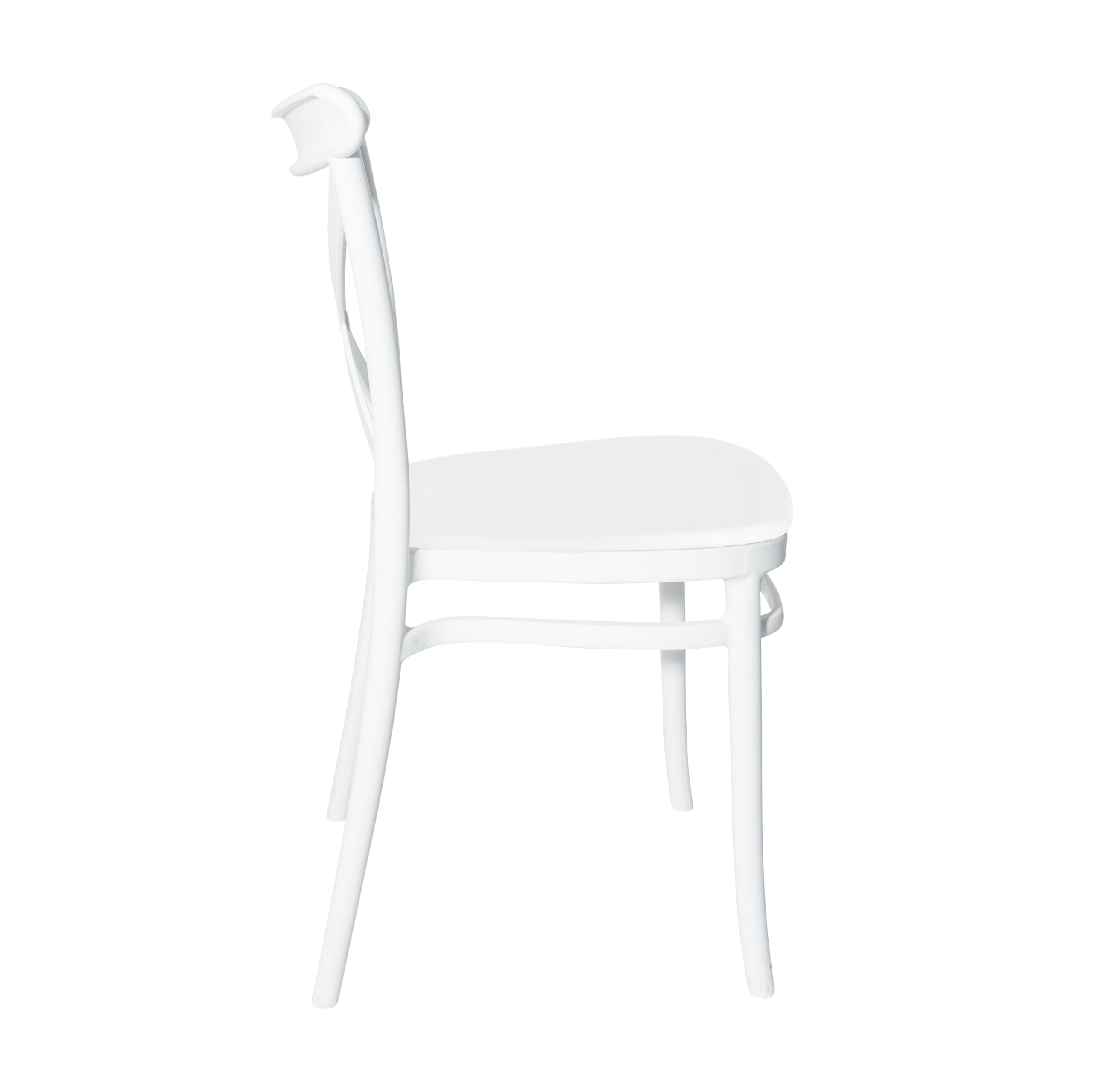 METRO Professional Silla de Comedor para Hosteleria, Plástico Reciclado/Fibra de Vidrio, Apilable, Capacidad de Carga de 150 kg, Blanco