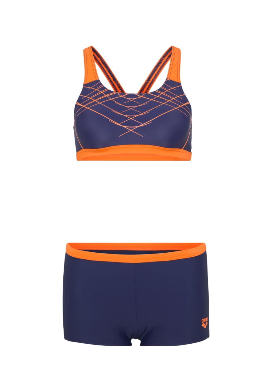 ARENA Costume Bikini 2 Pezzi A Fascia Donna Piscina Nuoto Proposal Blu Arancio Taglia 40 ITA