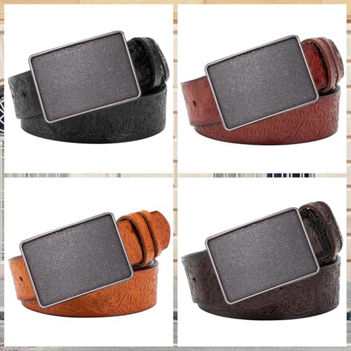 Image of Western Cowboy Vintage Rodeo DIY Blank Belt Buckle for Men | Durable zinc alloy, fits 1.5in leather belts, versatile western belt buckle, for rodeo, casual and formal outfits