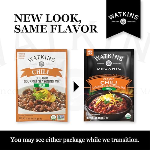 Image of Watkins Organic Gourmet Seasoning Mix, Mild Chili, 1.25 Oz. Pouch, 1 Count