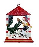 Kasperletheater, Kasperle und das Krokodil, beidseitig von Hand bemalt zum hängen aus Zinn