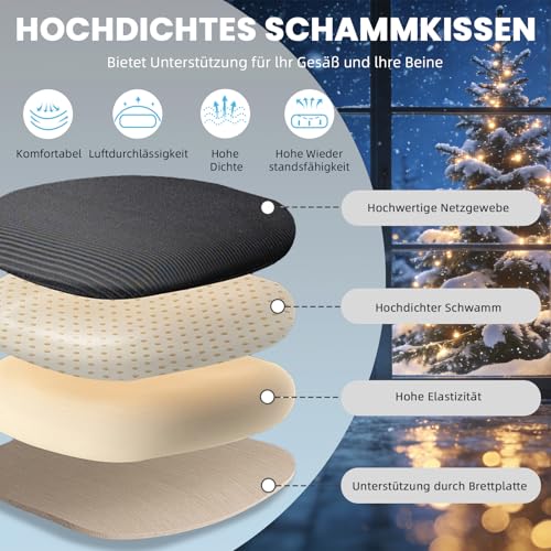 Durrafy Office Chair, Desk Chair with Adjustable Headrest, Lumbar support and Liftable Armrest, High Back Ergonomic Office Chair, Breathable Mesh Backrest for Comfort, Computer Chairs - Image 9