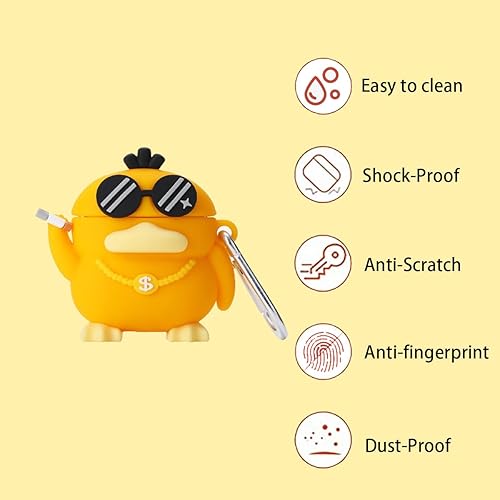 Miniatura 4 de Wifantien Funda 3D con diseño de pato para AirPod 21, bonita funda en 3D para niños, niñas y hombres, a la moda, elegante, encantadora, kawaii,
