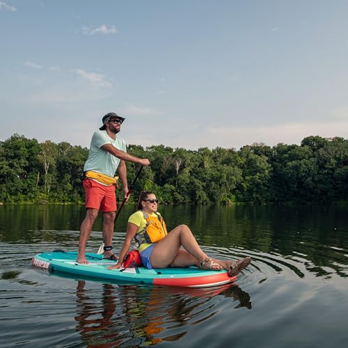 Pelican LoungeBoard Inflatable SUP - Recreational Stand Up Paddle Board - Yoga and Adventure Ready - Bag & Paddle Included - 9ft - Turquoise - image 3