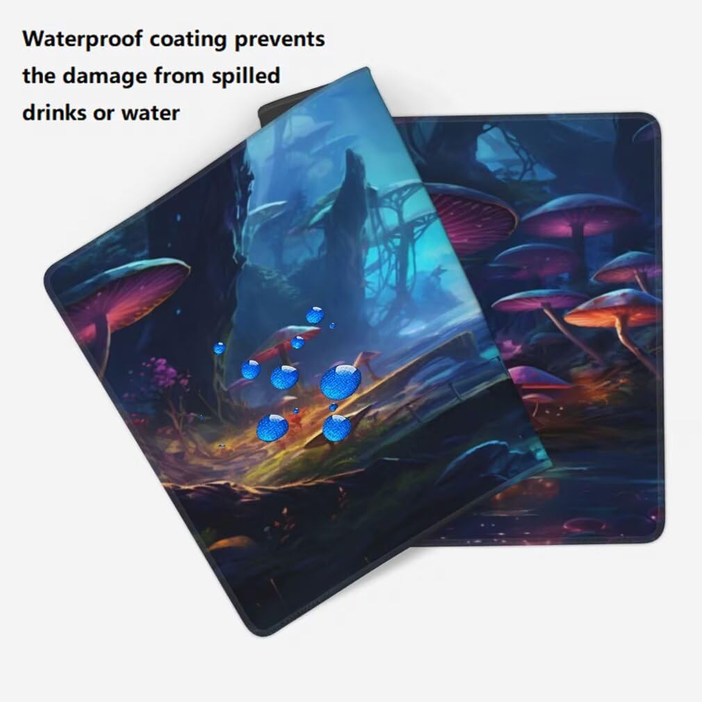 Alfombrilla Ratón XXL Paisaje Fantástico, Mouse Pad XXL 1000x500mm, Alfombrilla Escritorio con Bordes Cosidos, Mousepad con Base de Goma Antideslizante para Gaming, Oficina (Seta Gigante) -MP1444