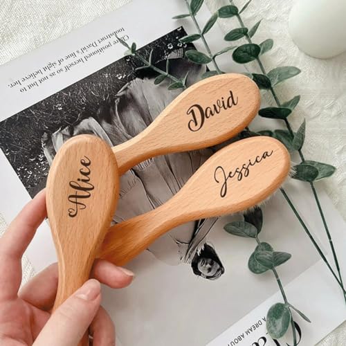 2x Baby Grooming With Baby Comb Massage Brush With Soft Bristle Baby Gift Hair Brush For Newborn Boy Girl