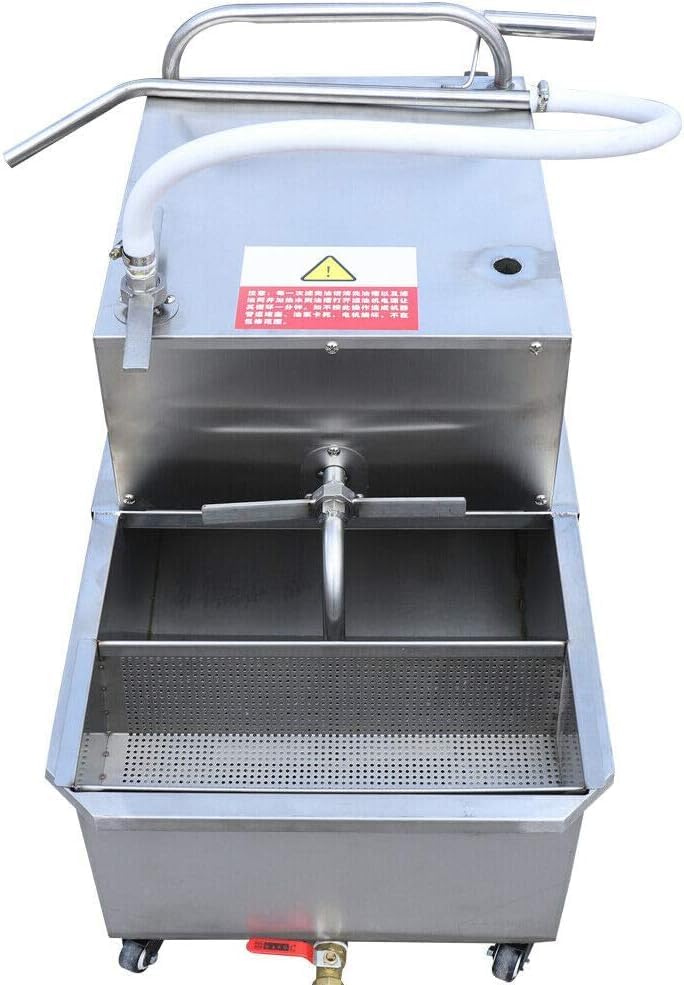 Miniatura 4 de Máquina de filtro de aceite de restaurante de 55 L14.5 galones, máquina de filtro de aceite de freidora móvil de 550 W, filtro de aceite para