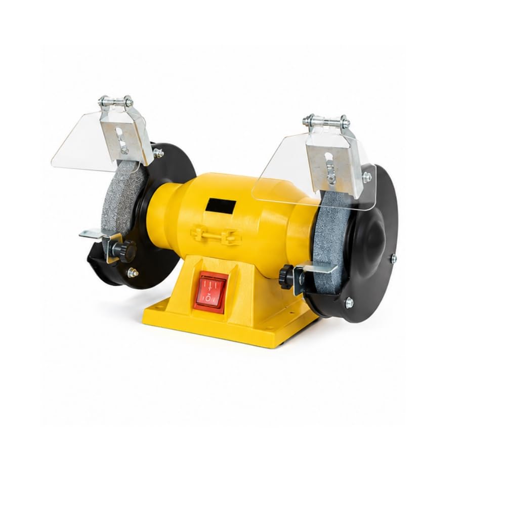 GrecoShop Smerigliatrice da Banco Doppia Mola 125 mm 120W, Affilatrice Elettrica da Banco per Metallo e Utensili, Motore Compatto e Potente, Ideale per Officina, Fai da Te e Lavorazioni di Precisione