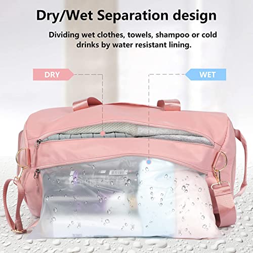 COLOYDuffle Bag For Women, Sports Duffel Bag for COLOY with Wet Pocket & Shoe Compartment, Overnight Weekender Travel Bag(Pink)(0 pink)4