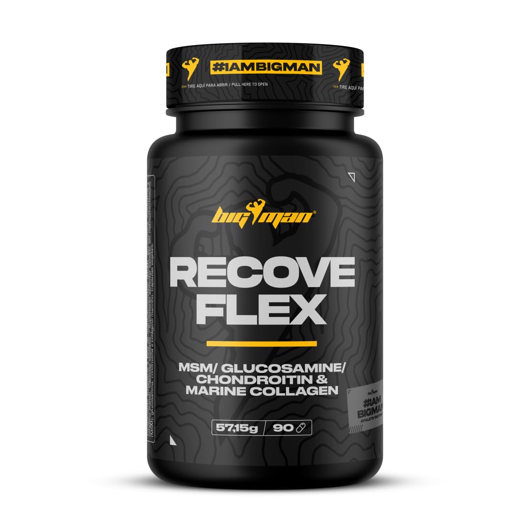 BigMan | RECOVE FLEX 90 Cáp. | Apoyo a la salud articular | Con MSM y GLUCOSAMINA | Enriquecido con Colágeno