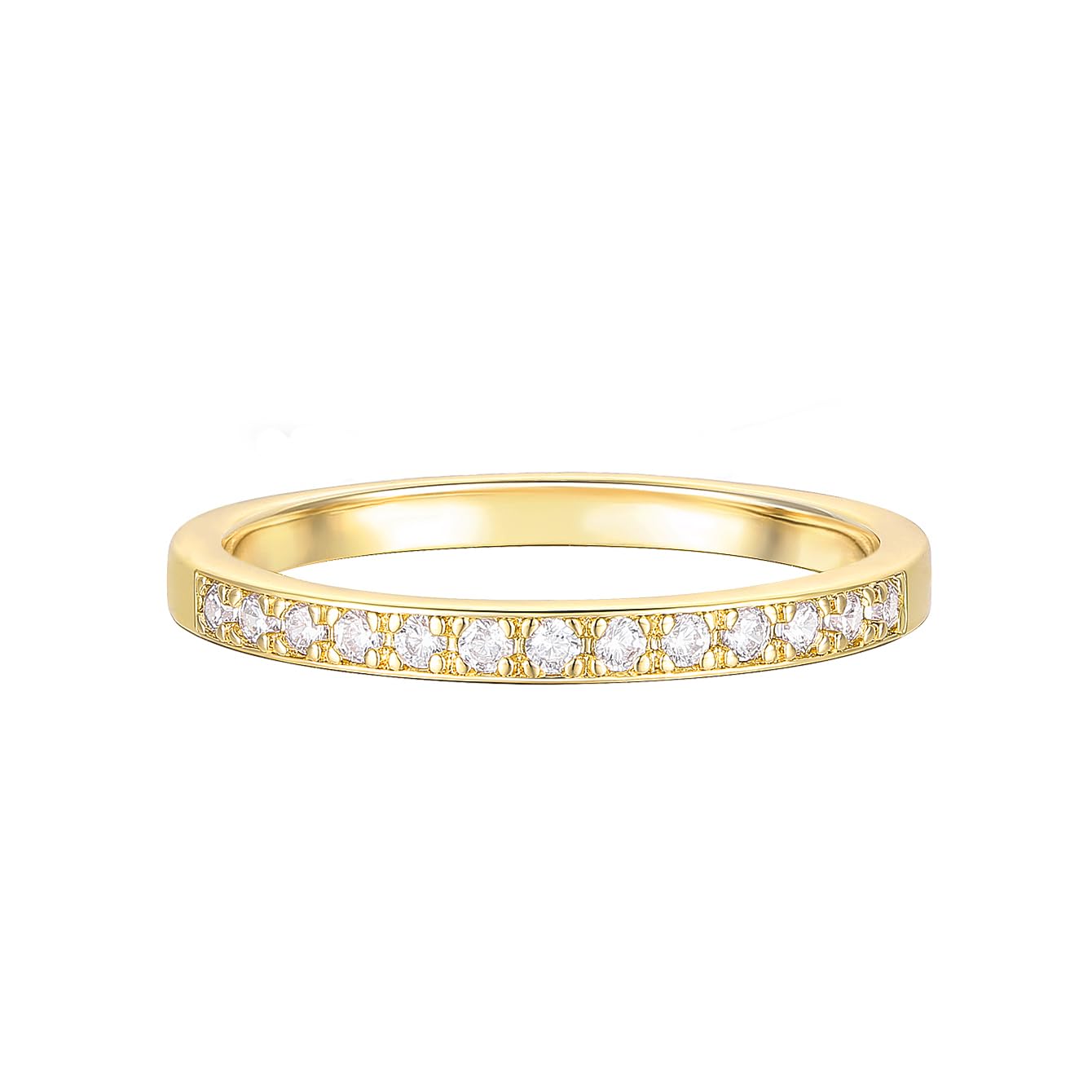 14K Gold Millegraining Moissanite Wedding Band