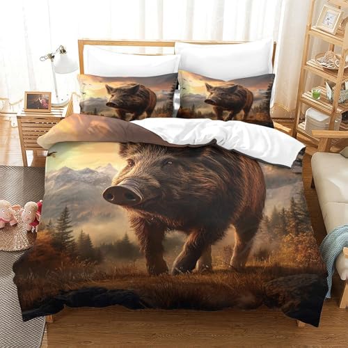 Housse de couette tigre blanc 3D microfibre parure de lit 260x220cm pour chambre ado