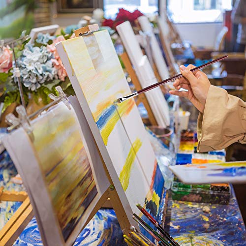 Filbert Paint Brush Set Sable Weasel Hair Long Handle For Acrylic Oil Gouache Watercolor Painting Brush Set Artist 6Pcs/Set. #TOP7