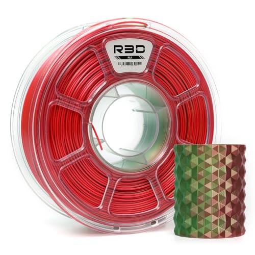 R3D Filament PLA bicolore en soie pour imprimante 3D, co-extrusion, 1,75 mm, 1 kg, impression haute vitesse de 30 Ã  370 mm/s, 1,75 mm, prÃ©cision dimensionnelle +/- 0,02 mm, bobine en plastique de 1 kg
