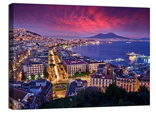 canvashop Quadri Golfo Di Napoli 70x50 cm Stampe Su Tela Canvas Quadro Moderno Soggiorno Arredo Casa Città Italia