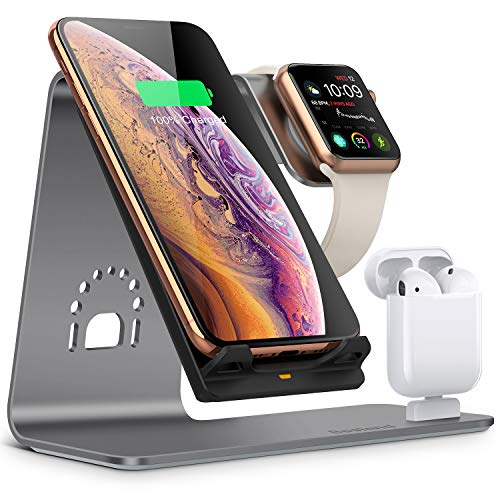 Best Deal Cheap 🛒 Bestand Wireless Charger Stand, 3 in 1 Qi Fast Wireless Charger Dock Compatible with Airpods/iPhone X/Xs/Xs Max/XR/8 Plus/ 8/Samsung Galaxy S10/S9/S9+, Aluminum Stand for iWatch Best Deal Cheap 🛒 Bestand Wireless Charger Stand, 3 in 1 Qi Fast Wireless Charger Dock Compatible with Airpods/iPhone X/Xs/Xs Max/XR/8 Plus/ 8/Samsung Galaxy S10/S9/S9+, Aluminum Stand for iWatch