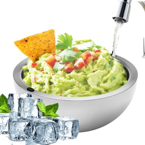 Dip Chiller Bowl - 35oz Capacity - Frozen Ice Stainless Steel Par...