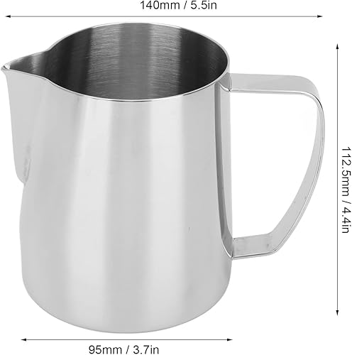 Miniatura 2 de Jarra de espuma de leche, 23.7 fl oz, jarra de espuma de leche de acero inoxidable, jarra de café vaporizador de leche para máquina de espresso,
