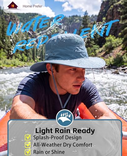 Image of Home Prefer UPF 50+ Men's Sun Hat Wide Brim Bucket Hat UV Protection Hat for Mens Womens Beach Safari Gardening Golf Fishing