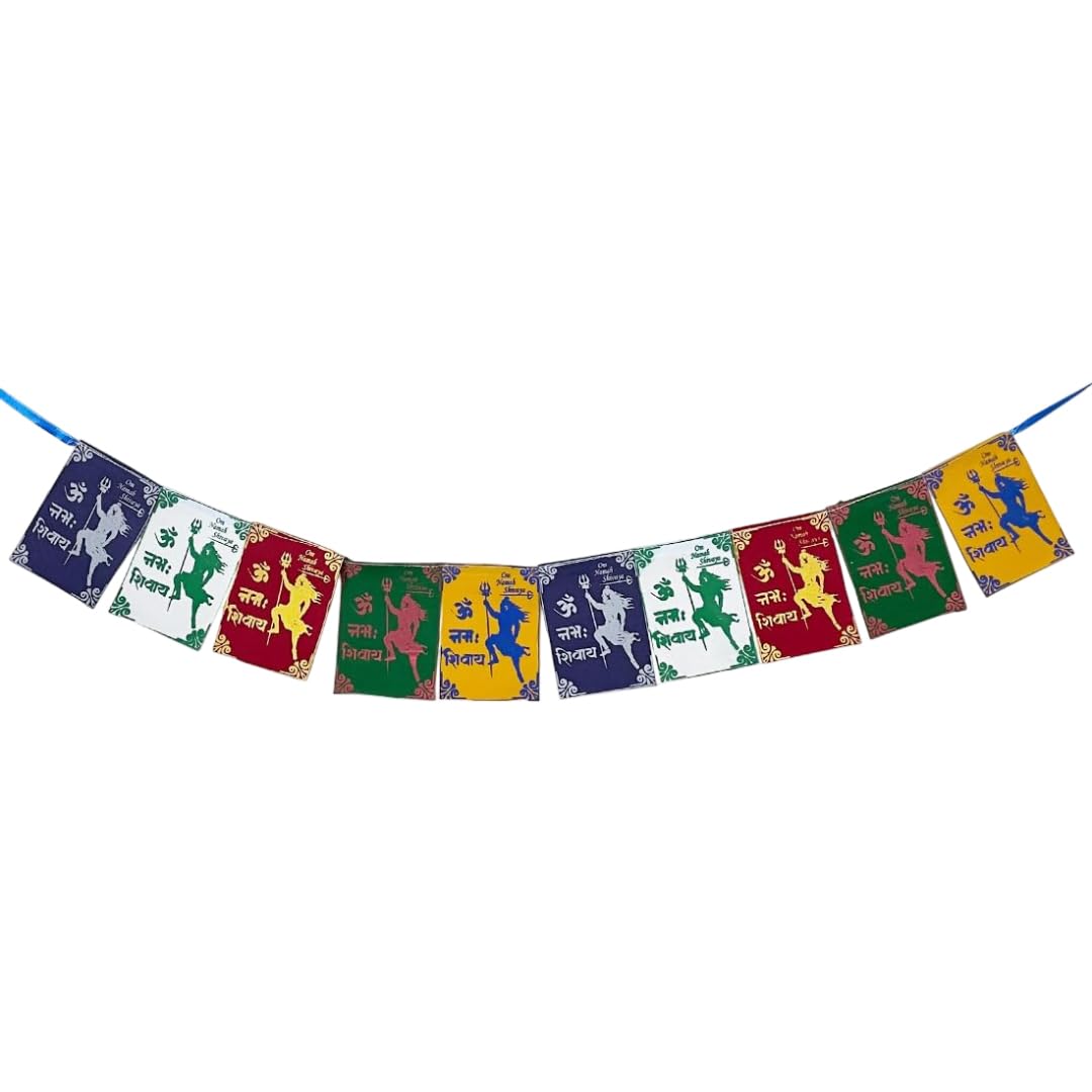Shoppersduniya Om Namaha Shiva Flag For Bike Decoration Accessories Car Home Office Wall Décor Small - Multicolour 29 inches-image-24