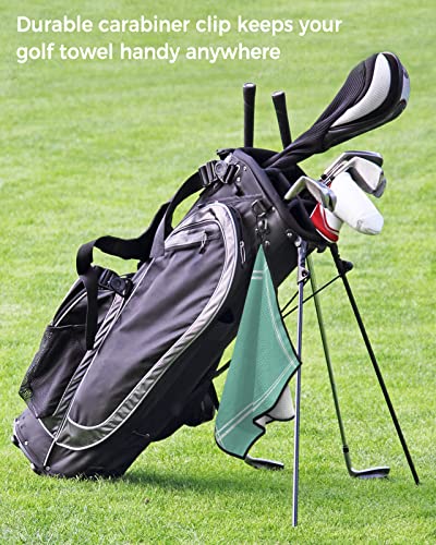 Golf Towel Solid Teal Color Towels For Golf Bags Mint Green Turquoise Sports Towel With Carabiner Clip For Tennis Bag Golf Accessories 24 X 16 Inch #TOP6