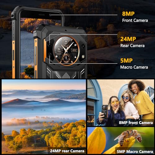 Image of FOSSIBOT F101 Pro Rugged Smartphone Unlocked, Dual Screen 10600mAh Battery 15+128GB Storage MTK8788 Octa-cora Processor 24MP+8MP+5MP Camera 5.45 inch HD+ Screen Android 13 IP68 /IP69K 4G Dual SIM NFC OTG
