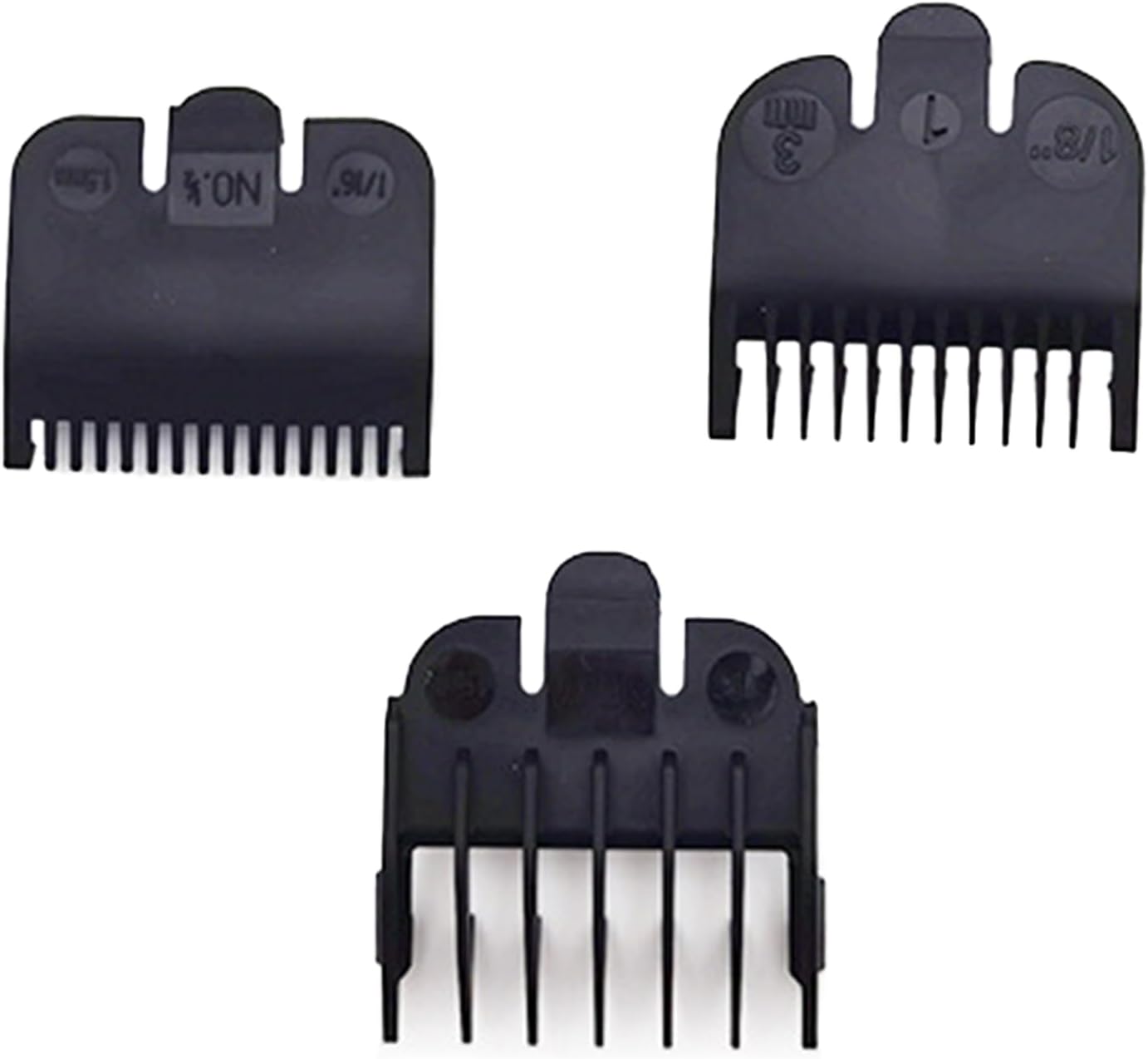 3 Pieces Black Clipper Guards Set Hair Clipper Guide Combs Replacement Attachment 1.5mm 3mm 4.5mm for Most Wahl Clippers Trimmers Professional Barber Salon Home Use Fade Haircut Accessories