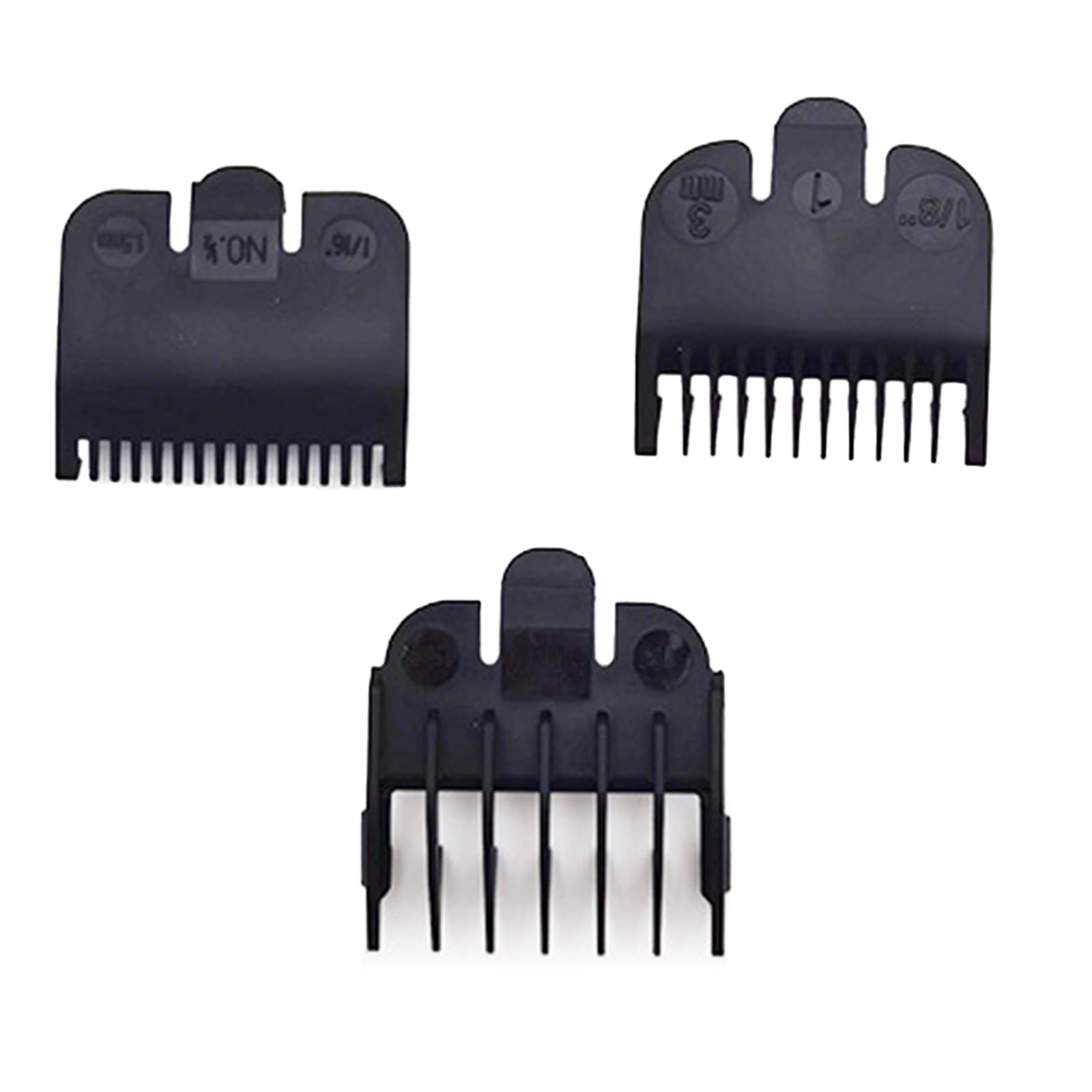 3 Pieces Black Clipper Guards Set Hair Clipper Guide Combs Replacement Attachment 1.5mm 3mm 4.5mm for Most Wahl Clippers Trimmers Professional Barber Salon Home Use Fade Haircut Accessories