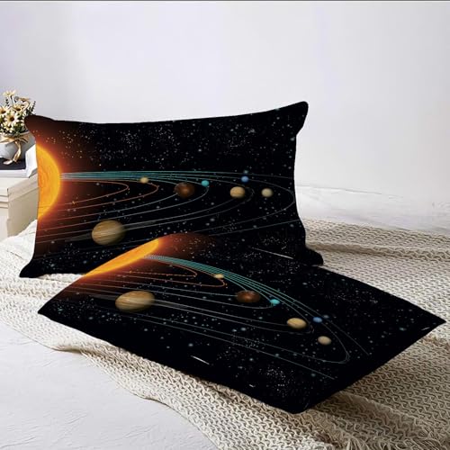 Parure de lit univers noir de jais pour une chambre d'ado spatiale