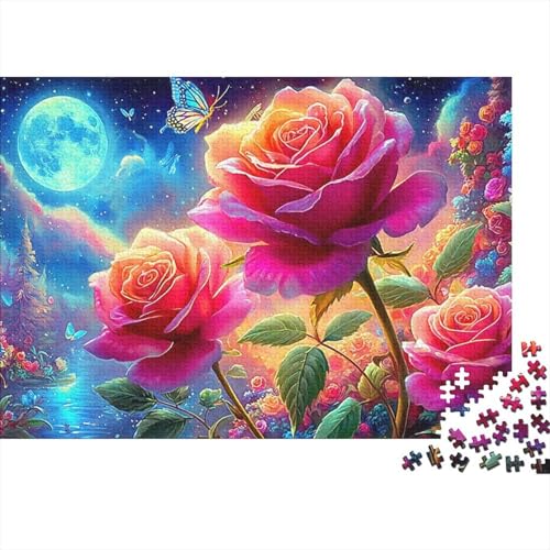Rompecabezas de 1000 piezas contra el estrés con diseño de rosas para adultos