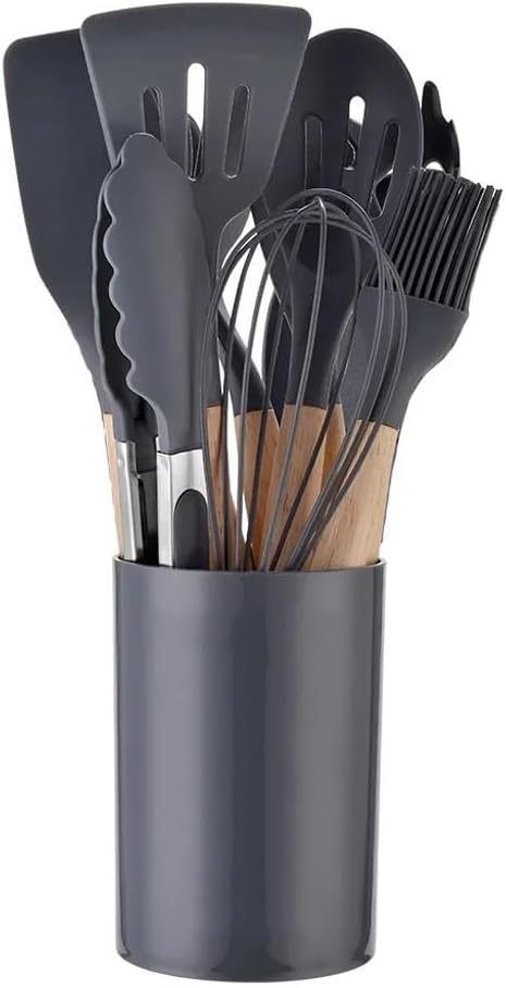 DUYHBAWRS-779 12 Piece Set of Silicone Cookware Non Stick Cookware Kitchen Utensils