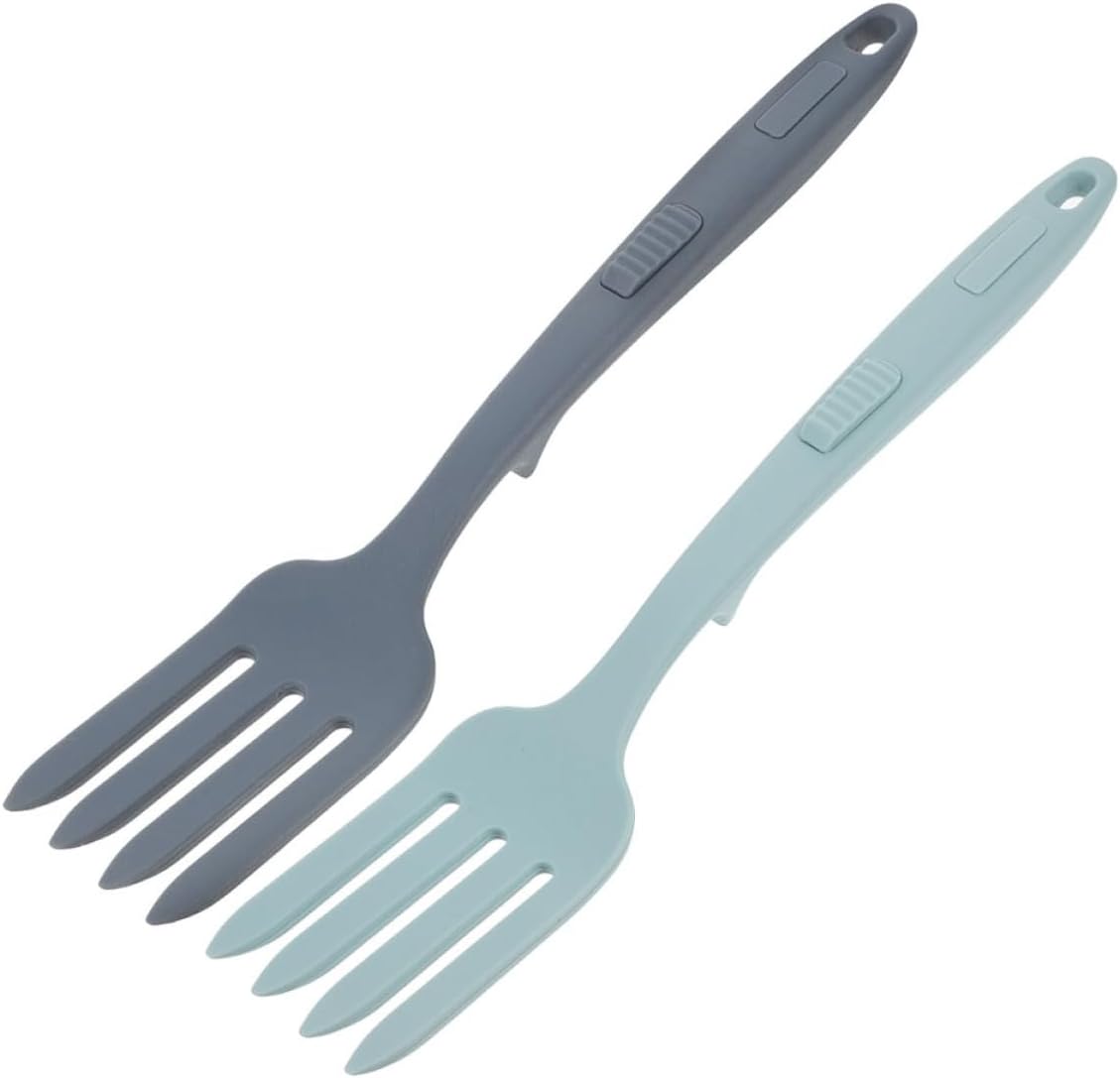 SHOWERORO 2Pcs Silicone Flexible Forks for Cooking Nonstick Kitchen Blending Utensils Lake Lightweight and Easy to Use for Mixing Ingredients and Mashing Foods