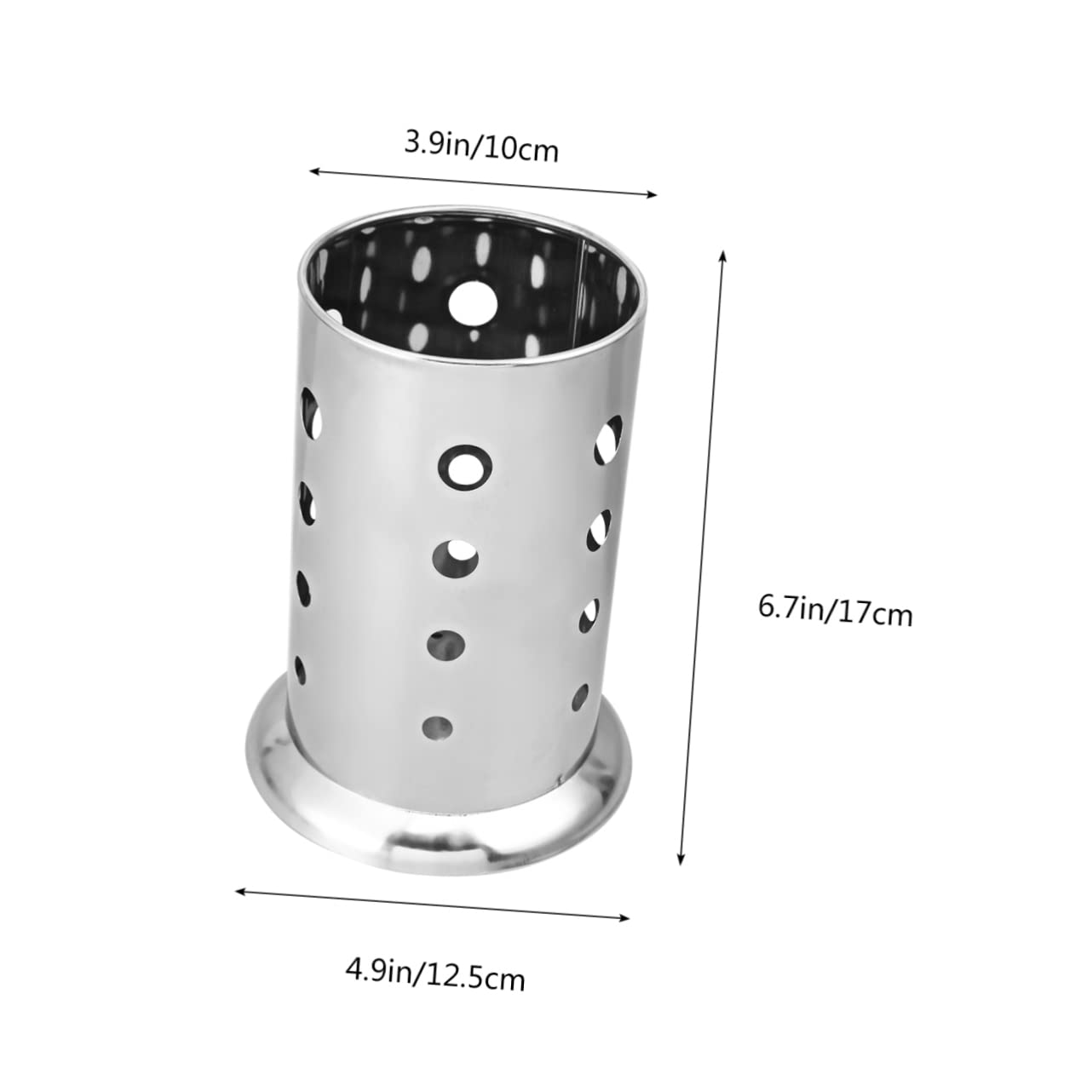 BRIGHTFUFU 2 Pcs Stainless Steel Utensil Organizer with Wide Base Round Hole Cutlery Holder Tableware Drying Rack for Spoons Forks and Chopsticks Rustproof and Design