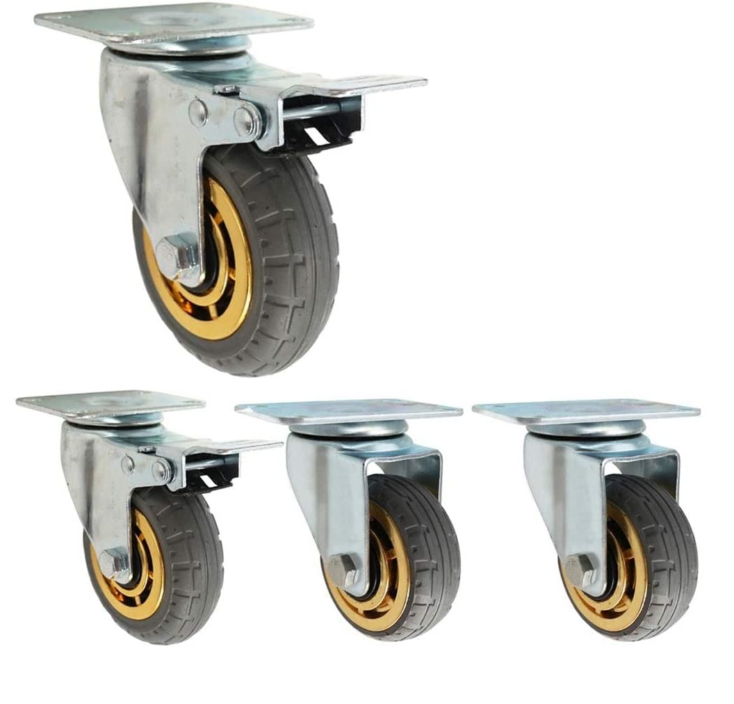 Roulettes Pivotantes Avec Frein, 4 Roulettes Pour Meubles 50 Mm