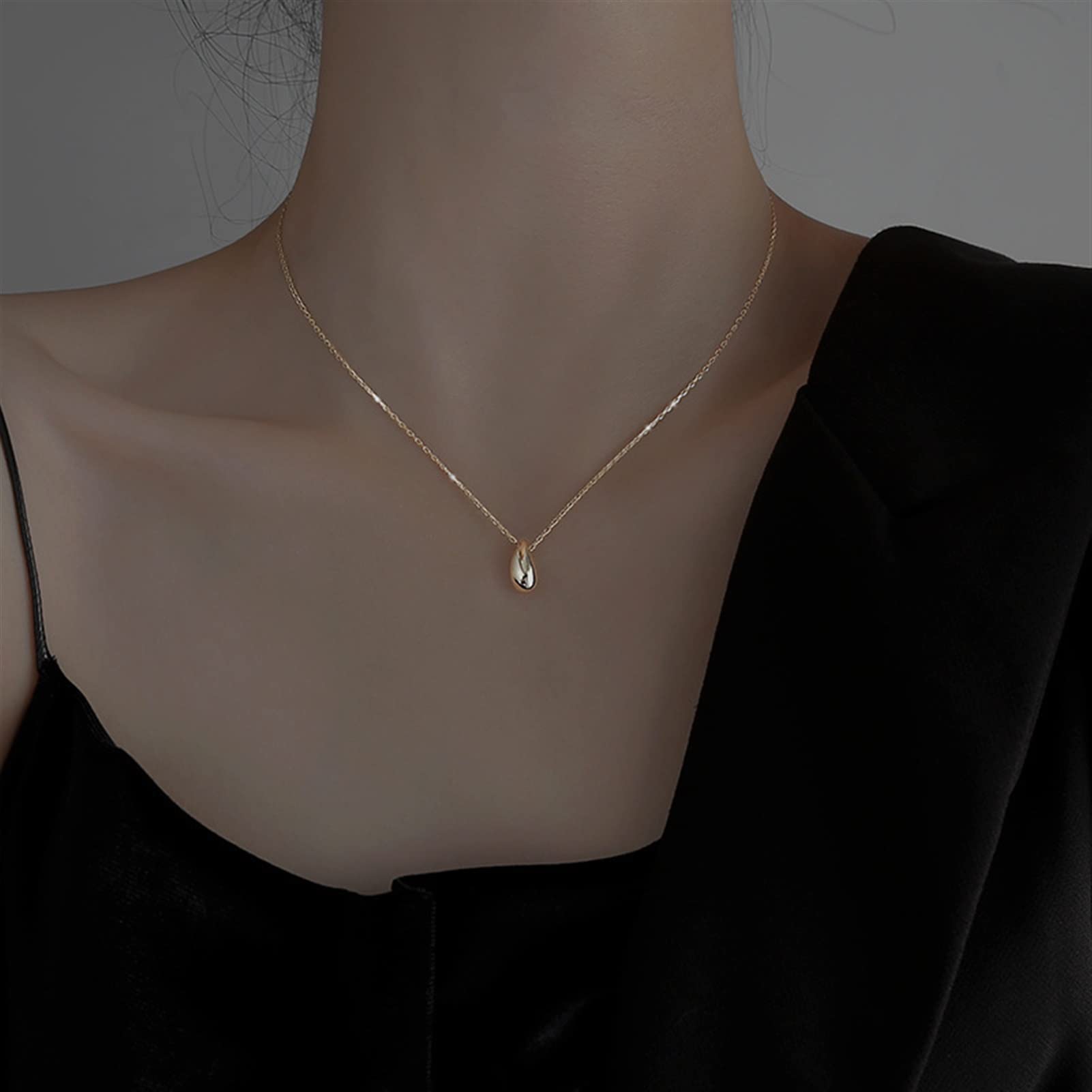 Collar Con Colgante De Jade Gota De Agua En Plata De Ley 925 - Quanhuafu