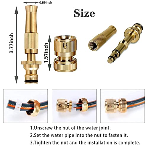 MG MART Brass Nozzle Water Spray Gun Hose Connectors Soft rubber sleeve water spray for Car Bike Window Cleaning and Plants Sprayer for Gardening Hose Pipe Spray Water Gun.(Without Hose)