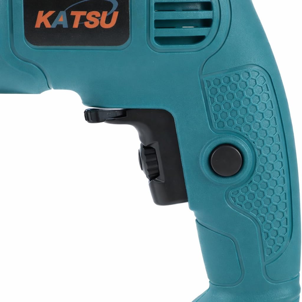 KATSU Electric Impact Drill 500W with 13mm Chuck, Variable Speed and 360° Rotating Handle, for Drilling Wood, Brick, Metal and Concrete (Budget)