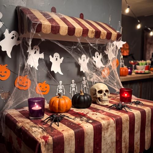 Image of Boao 4 Pack Halloween Awning Decoration Creepy Circus Theme Party Decor